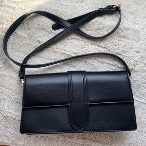 Moda Luxe black rectangle crossbody evening clutch bag